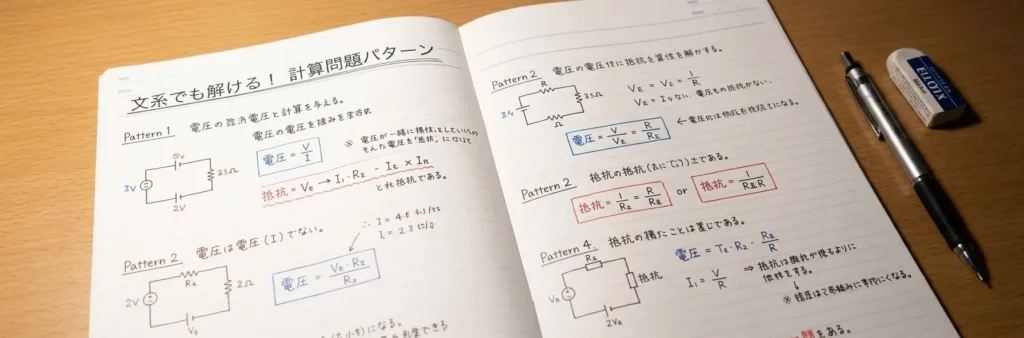 計算問題はノートにまとめて暗記